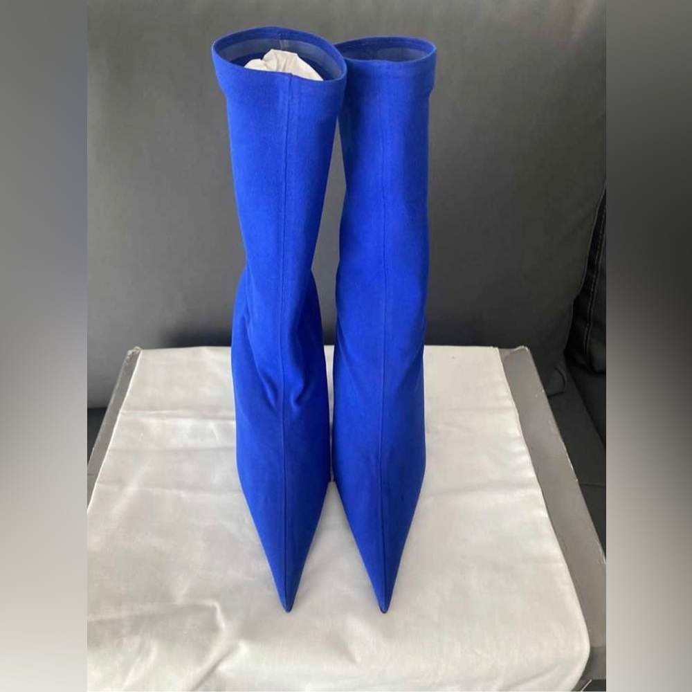 Balenciaga knife boots in royal blue perfect condition